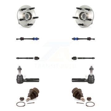 Front Hub Bearing Lower Ball Joint Outer Inner Tie Rod & Link Kit (10Pc) For Dodge Dakota K7T-108897