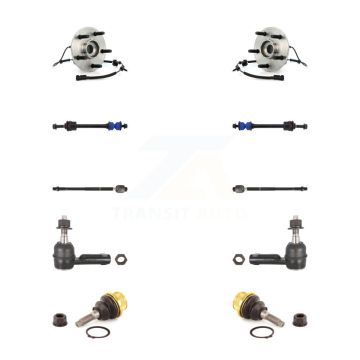 Front Hub Bearing Lower Ball Joint Outer Inner Tie Rod Link Kit (10Pc) For Dodge Ram 1500 K7T-108942