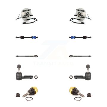 Front Hub Bearing Lower Ball Joint Outer Inner Tie Rod Link Kit (10Pc) For Dodge Ram 1500 K7T-108945
