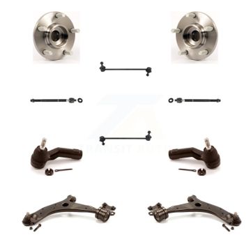 Front Bearing Lower Control Arm with BJ Outer Inner Tie Rod & Link Kit (10Pc) For Mazda 3 K7T-109515