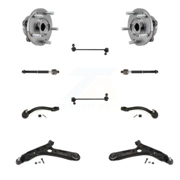 Front Hub Bearing Lower Arm Outer Inner Tie Rod & Link Kit (10Pc) For 2017-2019 Kia Soul K7T-109516