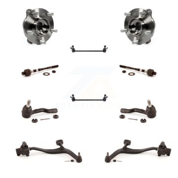 Front Hub Bearing Lower Control Arm Outer Inner Tie Rod Link Kit (10Pc) For INFINITI FX35 K7T-109533