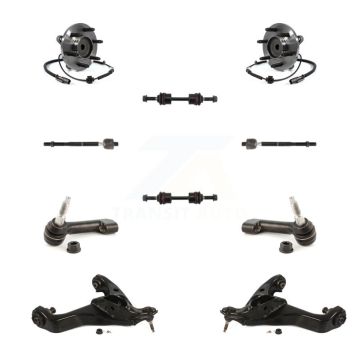 Front Hub Bearing Lower Control Arm Outer Inner Tie Rod & Link Kit (10Pc) For Ford F-150 K7T-109535