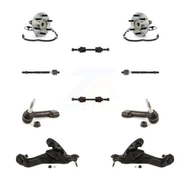 Front Hub Bearing Lower Control Arm Outer Inner Tie Rod & Link Kit (10Pc) For Ford F-150 K7T-109543