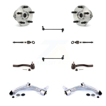 Front Hub Bearing Lower Arm Outer Inner Tie Rod Link Kit (10Pc) For 2009-2015 Honda Pilot K7T-109544