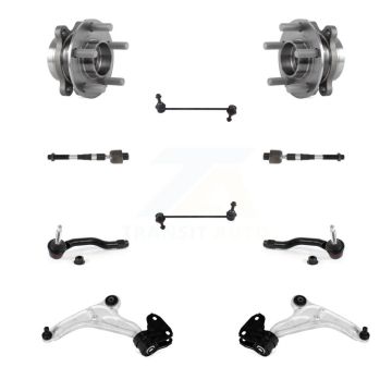 Front Bearing Lower Control Arm with BJ Outer Inner Tie Rod Link Kit (10Pc) For Ford Edge K7T-109556