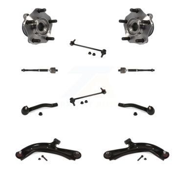 Front Hub Bearing Lower Control Arm Outer Inner Tie Rod Link Kit (10Pc) For Nissan Sentra K7T-109559