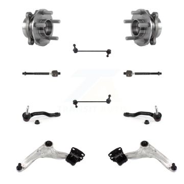 Front Bearing Lower Arm Outer Inner Tie Rod & Link Kit (10Pc) For Ford Fusion Lincoln MKZ K7T-109561