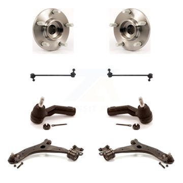 Front Bearing Lower Control Arm with Ball Joint Outer Tie Rod Link Kit (8Pc) For Mazda 3 K7T-109590