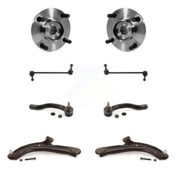 Front Hub Bearing Lower Control Arm Outer Tie Rod & Link Kit (8Pc) For Nissan Versa Cube K7T-109633