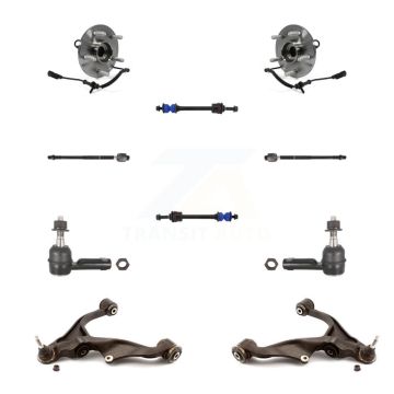 Front Bearing Lower Control Arm Outer Inner Tie Rod Link Kit (10Pc) For 2012 Ram 1500 4WD K7T-109643
