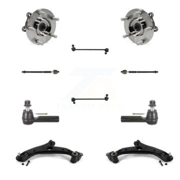 Front Hub Bearing Lower Arm Outer Inner Tie Rod Link Kit (10Pc) For 2013-2016 Mazda CX-5 K7T-109683