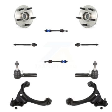 Front Hub Bearing Lower Control Arm Outer Inner Tie Rod Link Kit (10Pc) For Dodge Dakota K7T-109716