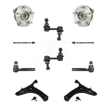 Front Bearing Lower Control Arm with Ball Joint Outer Inner Tie Rod & Link Kit (10Pc) For K7T-109718