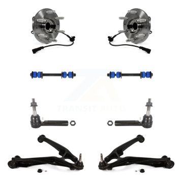 Front Hub Bearing Lower Control Arm Outer Tie Rod Link Kit (8Pc) For GMC Sierra 1500 4WD K7T-109744