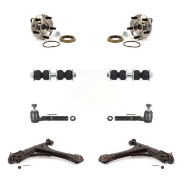 Front Hub Bearing Lower Control Arm Outer Tie Rod & Link Kit (8Pc) For Chevrolet Cavalier K7T-109768