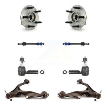 Front Bearing Lower Control Arm with BJ Outer Tie Rod & Link Kit (8Pc) For Dodge Ram 1500 K7T-109781