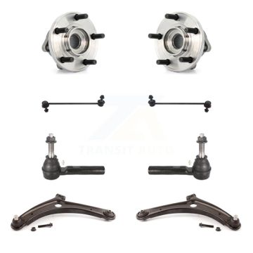 Front Hub Bearing Lower Control Arm Outer Tie Rod & Link Kit (8Pc) For 2009 Dodge Caliber K7T-109809