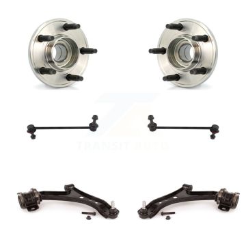 Front Hub Bearing Lower Control Arm with Ball Joint & Sway Bar Link Kit For Ford Mustang K7T-109849