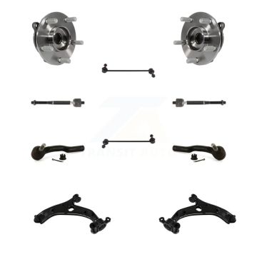 Front Hub Bearing Lower Control Arm Outer Inner Tie Rod Link Kit (10Pc) For Mazda 3 Sport K7T-109998