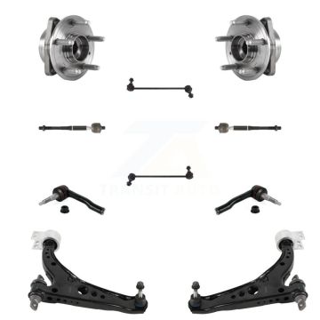 Front Hub Bearing Lower Arm Outer Inner Tie Rod Link Kit (10Pc) For Chevrolet Cruze Volt K7T-109999