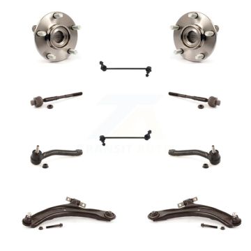 Front Hub Bearing Lower Arm Outer Inner Tie Rod & Link Kit (10Pc) For Nissan Rogue Select K7T-110010