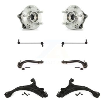 Front Hub Bearing Lower Control Arm Outer Tie Rod Link Kit (8Pc) For Hyundai Santa Fe Kia K7T-110040