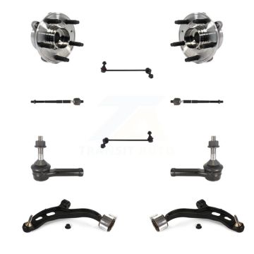 Front Bearing Lower Arm Outer Inner Tie Rod & Link Kit (10Pc) For Ford Police Interceptor K7T-110054