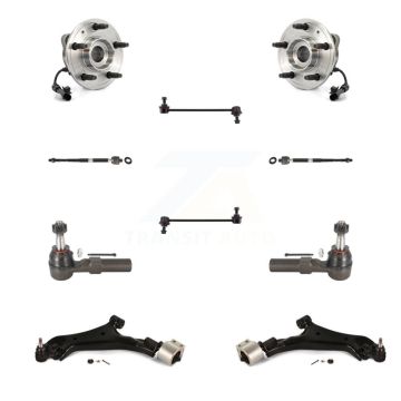 Front Hub Bearing Lower Arm Outer Inner Tie Rod Link Kit (10Pc) For 2008-2010 Saturn Vue K7T-110061
