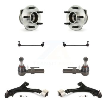 Front Hub Bearing Lower Control Arm Outer Tie Rod & Link Kit (8Pc) For Saturn Vue Pontiac K7T-110073
