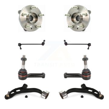 Front Bearing Lower Control Arm with BJ Outer Tie Rod Link Kit (8Pc) For 2009 Lincoln MKS K7T-110081