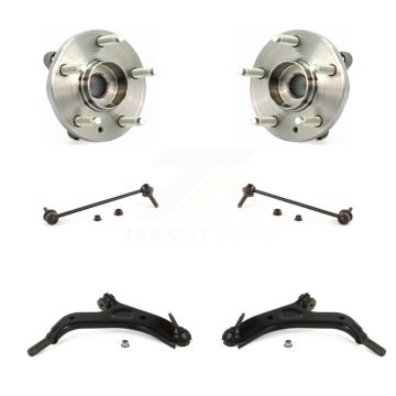 Front Hub Bearing Lower Control Arm with Ball Joint And Link Kit (6Pc) For 2009 Ford Flex K7T-110088