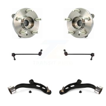 Front Hub Bearing Lower Control Arm with Ball Joint & Link Kit (6Pc) For 2009 Lincoln MKS K7T-110125