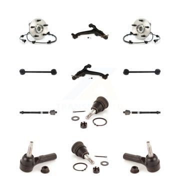 Front Hub Lower Control Arm Upper Ball Joint Outer Inner Tie Rod Link Kit (12Pc) For Jeep K7T-110130