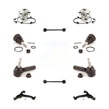 Front Bearing Lower Control Arm Upper Ball Joint Outer Tie Rod & Link Kit (10Pc) For Jeep K7T-110131
