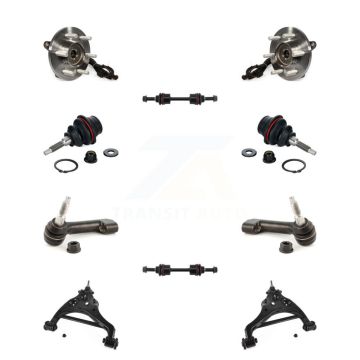 Front Hub Bearing Lower Control Arm Upper Ball Joint Outer Tie Rod & Link Kit (10Pc) For K7T-110133