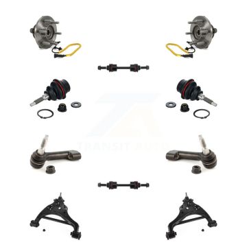 Front Hub Bearing Lower Control Arm Upper Ball Joint Outer Tie Rod & Link Kit (10Pc) For K7T-110135