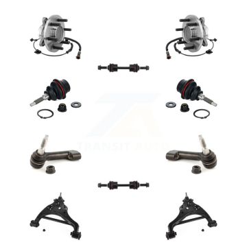 Front Bearing Lower Control Arm Upper Ball Joint Outer Tie Rod & Link Kit (10Pc) For Ford K7T-110136