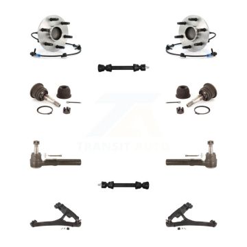 Front Hub Bearing Lower Arm Upper Ball Joint Outer Tie Rod Link Kit (10Pc) For GMC Sierra K7T-110176