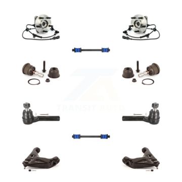 Front Bearing Lower Control Arm Upper Ball Joint Outer Tie Rod & Link Kit (10Pc) For Ford K7T-110198