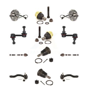 Front Bearing Upper Lower Ball Joint Outer Inner Tie Rod Link Kit (12Pc) For Nissan TITAN K7T-110267
