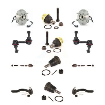 Front Bearing Upper Lower Ball Joint Outer Inner Tie Rod Link Kit (12Pc) For Nissan TITAN K7T-110269