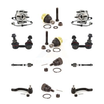 Front Bearing Upper Lower Ball Joint Outer Inner Tie Rod & Link Kit (12Pc) For Nissan 4WD K7T-110277