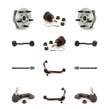Front Hub Upper Arm Lower Ball Joint Outer Inner Tie Rod Link Kit (12Pc) For Jeep Liberty K7T-110282