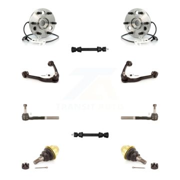 Front Hub Bearing Upper Arm Lower Ball Joint Outer Tie Rod Link Kit (10Pc) For GMC Yukon K7T-110359