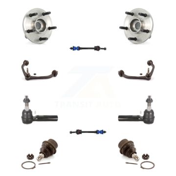 Front Bearing Upper Arm Lower Ball Joint Outer Tie Rod & Link Kit (10Pc) For Dodge Dakota K7T-110361