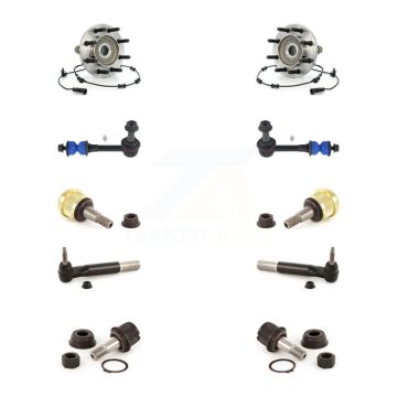 Front Hub Bearing Upper Lower Ball Joint Outer Tie Rod Link Kit (10Pc) For Dodge Ram 3500 K7T-110423