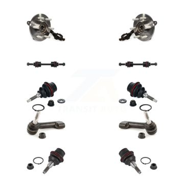 Front Hub Bearing Upper Lower Ball Joint Outer Tie Rod End Link Kit (10Pc) For Ford F-150 K7T-110434