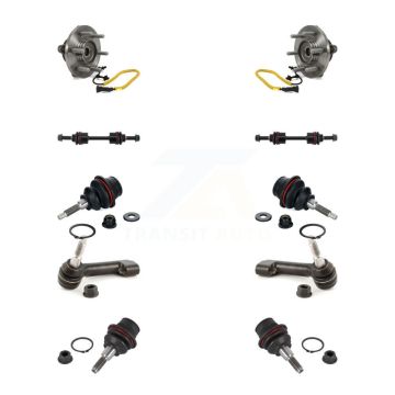Front Hub Bearing Upper Lower Ball Joint Outer Tie Rod End Link Kit (10Pc) For Ford F-150 K7T-110438