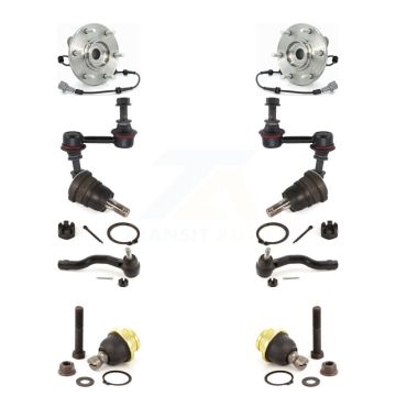 Front Bearing Upper Lower Ball Joint Outer Tie Rod Link Kit (10Pc) For Nissan TITAN QX56 K7T-110439